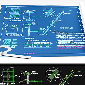 原创CADTBS生态护坡及菱形网格护坡大样图-版权可商用3D模型