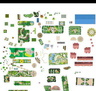 原创高清景观园林植物室外小品PSD分层图块-版权可商用3D模型