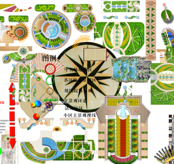 原创高清景观园林植物园艺小品PSD分层图块-版权可商用3D模型
