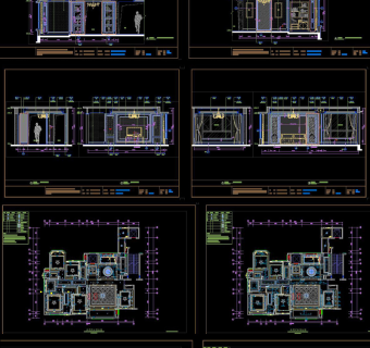 原创全部欧式精品别墅CAD施工图3D模型