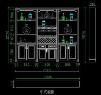 原创新中式酒柜设计模板-版权可商用3D模型