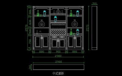 原创新中式酒柜设计模板-版权可商用3D模型