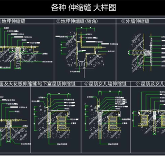 原创伸缩缝大样图节点详图3D模型