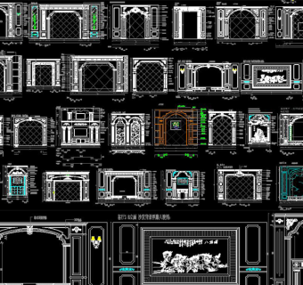 原创大理石背景墙CAD-版权可商用3D模型