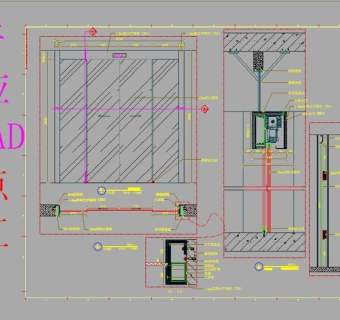 原创电子感应门CAD节点施工图-版权可商用3D模型