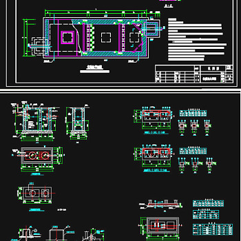 原创建筑设计10个化粪池结构CAD图纸3D模型
