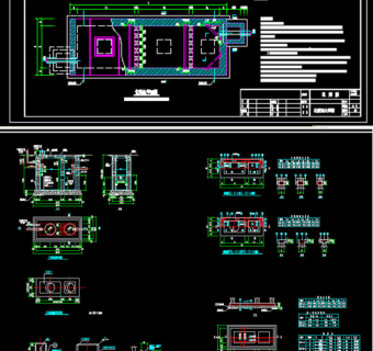 原创建筑设计10个化粪池结构CAD图纸3D模型