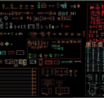 原创健身器材cad平面素材-版权可商用3D模型