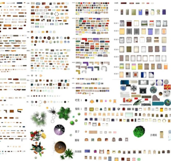 原创室内psd彩平图图块-版权可商用3D模型