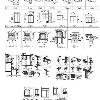 原创建筑窗户节点CAD素材3D模型