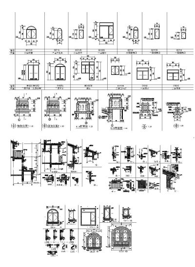 原创建筑窗户节点CAD素材3D模型