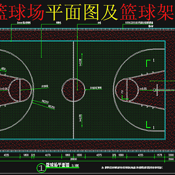 原创标准篮球场平面图-版权可商用3D模型