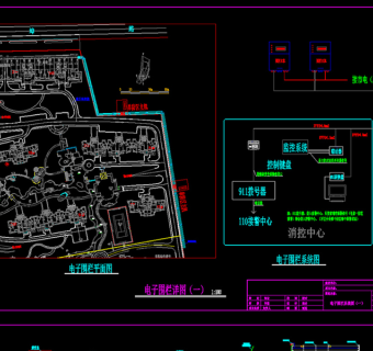 原创电子围栏施工详图CAD弱电智能化-版权可商用3D模型