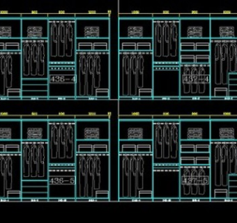 原创衣柜家具CAD图纸含衣帽间设计3D模型