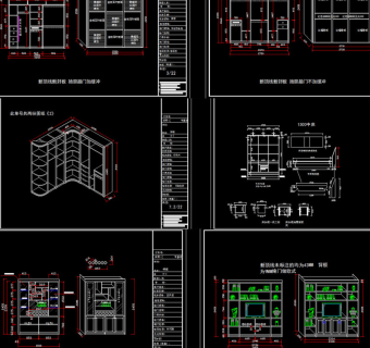 原创全屋定制家具衣柜三维拆解图-版权可商用3D模型