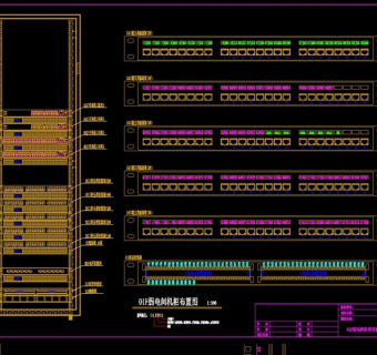 原创弱电汇聚间机柜布置图配线架打线图CAD-版权可商用3D模型