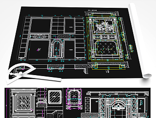 原创新版大理石背景墙CAD图库-版权可商用3D模型