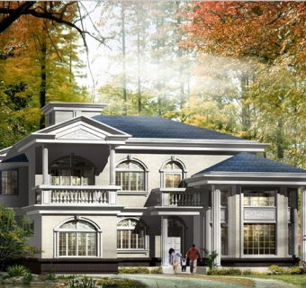 原创现代欧式别墅CAD施工图3D模型