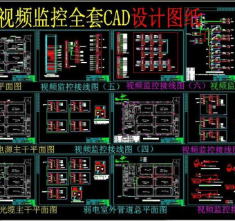 原创周界视频监控全套CAD设计图纸3D模型