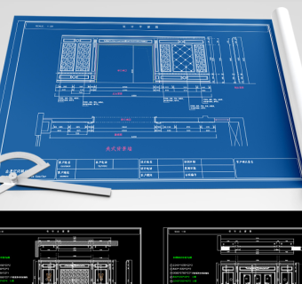 原创整木墙板背景墙立面图CAD图库-版权可商用3D模型