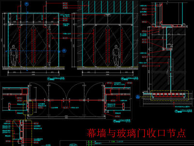 原创玻璃门暗门消火栓装饰门节点CAD图-版权可商用3D模型