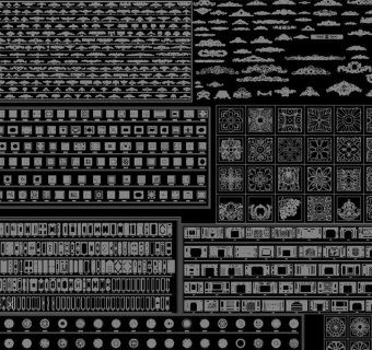 原创大理石背景墙护墙板角花罗马柱CAD-版权可商用3D模型