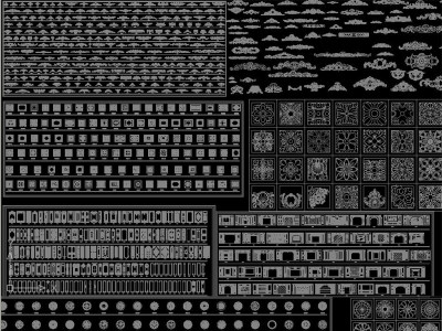 原创大理石背景墙护墙板角花罗马柱CAD-版权可商用3D模型