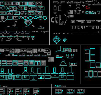 原创CAD厨房电器用品图库橱柜五金洁具家居-版权可商用3D模型