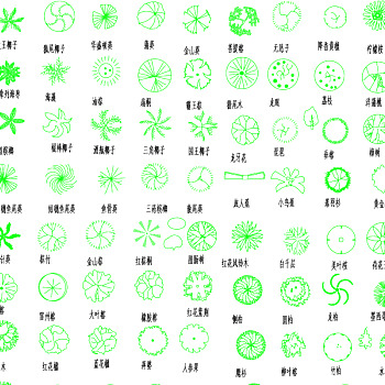 原创园林植物图例3D模型