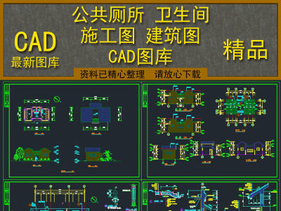 原创公共厕所卫生间建筑cad图库大全3D模型