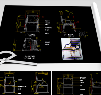 原创休闲椅CAD椅子CAD图库-版权可商用3D模型