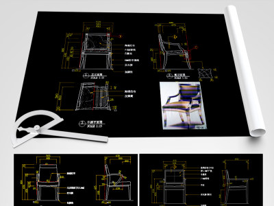 原创休闲椅CAD椅子CAD图库-版权可商用3D模型