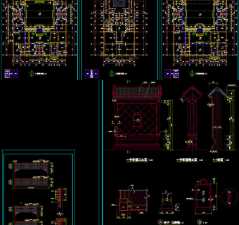 原创整套四合院CAD建筑图3D模型