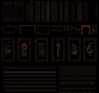 原创中式镂空花纹CAD3D模型