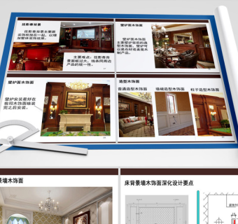 原创木饰面护墙板培训资料-版权可商用3D模型