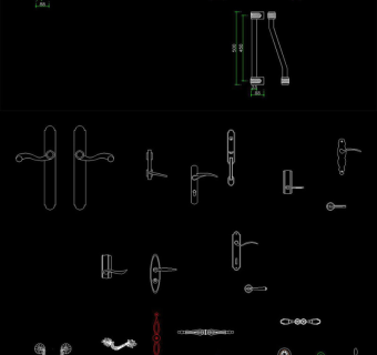 原创柜门拉手五金CAD图库3D模型