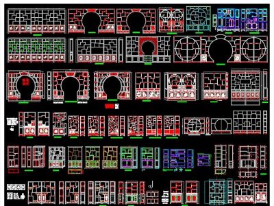 原创中式古典风格博古柜多宝格CAD图库大全3D模型