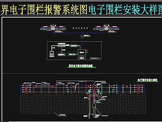 原创周界电子围栏报警系统图电子围栏安装大样图3D模型