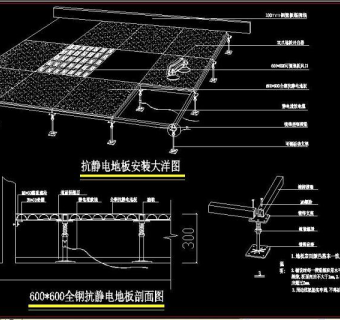 原创抗静电地板大样图3D模型