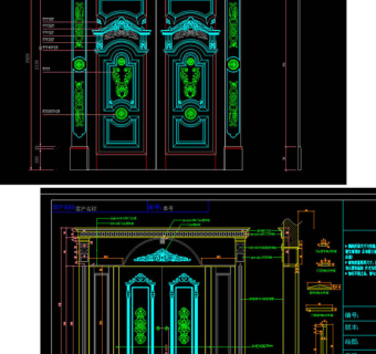 原创整木别墅大宅原木门设计深化CAD-版权可商用3D模型