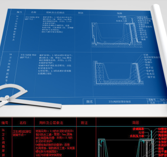 原创CAD卫生间浴缸节点大样图防水施工图剖面-版权可商用3D模型