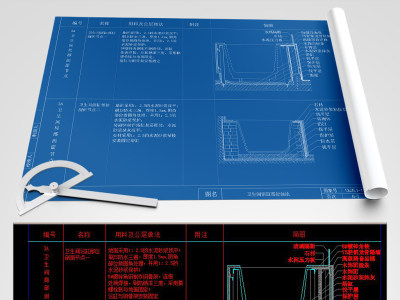 原创CAD卫生间浴缸节点大样图防水施工图剖面-版权可商用3D模型