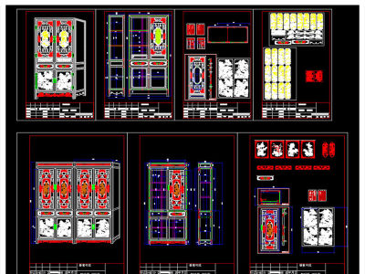 原创中式古典风格书柜家具CAD图库大全3D模型