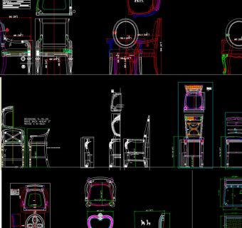 原创欧式家具设计之欧美餐桌椅+现代椅cad2-版权可商用3D模型