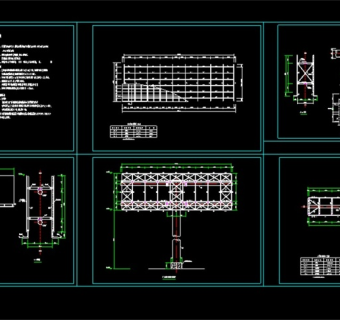 原创广告牌钢结构CAD设计图3D模型