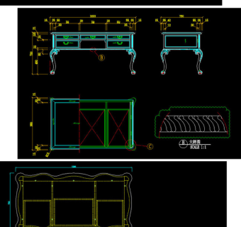 原创欧式家具书桌书柜设计CAD-版权可商用3D模型