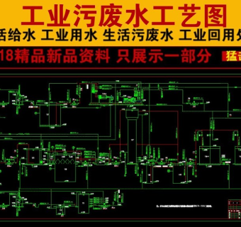 原创某制药厂污水处理工程工艺流程图3D模型