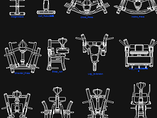 原创健身瑜珈会所专用器材CAD图库大全-版权可商用3D模型