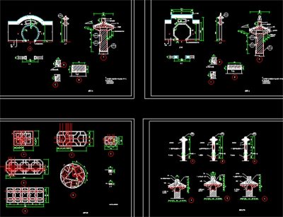 原创徽派建筑CAD施工设计图3D模型