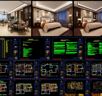 原创CAD详细的新中式家装施工图剖面室内设计-版权可商用3D模型